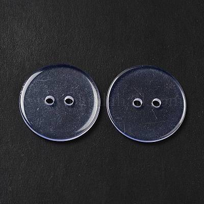 Lucid Round 2-Hole Shirt Button, Resin Button, Clear, About 20mm in Diameter, Hole: 1.5mm, About 200pcs/bag Resin Flat Round Clear