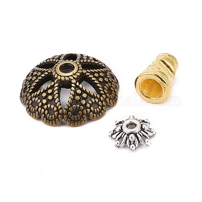 Тибетском стиле сплав шарик крышки TIBE-MSMC004-M-1