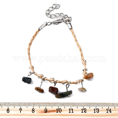 12шт 12 цвета браслеты с подвесками из натуральных и синтетических драгоценных камней для мужчин и женщин BJEW-G743-03-1