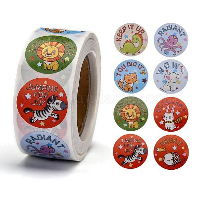 Autocollants de récompense pour les enseignants autocollants de motivation  pour les enfants, rouleau de papier auto-adhésif autocollants de récompense  pour les enfants, rouleau de 500 PCS 1 pouce autocollants ronds 8 Smile  Designs/Roll - Chine