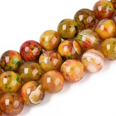 Окрашенные естественный агат бисер пряди G-T142-04-1