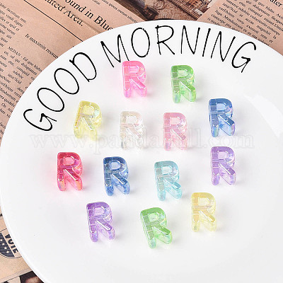 УФ-покрытие прозрачные акриловые европейские бусины OACR-M027-02R-1