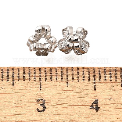 925 бусина из чистого серебра с микропаве и прозрачным фианитом STER-B006-21P-1