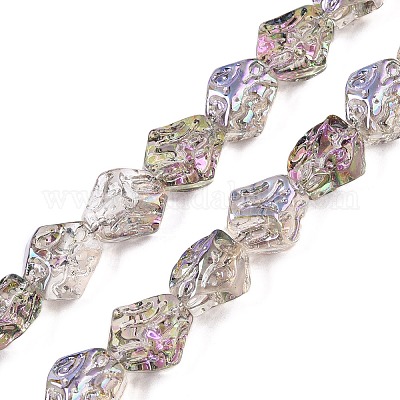 Chapelets de perles en verre électroplaqué&nbsp;EGLA-N012-08Q-1