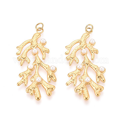 Подвески из нержавеющей стали 304 и искусственного жемчуга ABS STAS-T069-86-1