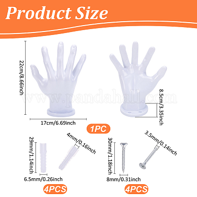 Подставки для ювелирных изделий в форме руки из ПВХ ODIS-WH0078-49A-1