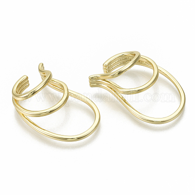 Серьги-манжеты из латуни EJEW-S201-204G-NF-1