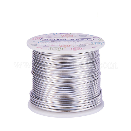 BENECREAT 12 Gauge(2mm) Aluminum Wire 100FT(30m) Anodized Jewelry Craft Making Beading Floral Colored Aluminum Craft Wire - Silver AW-BC0001-2mm-02-1