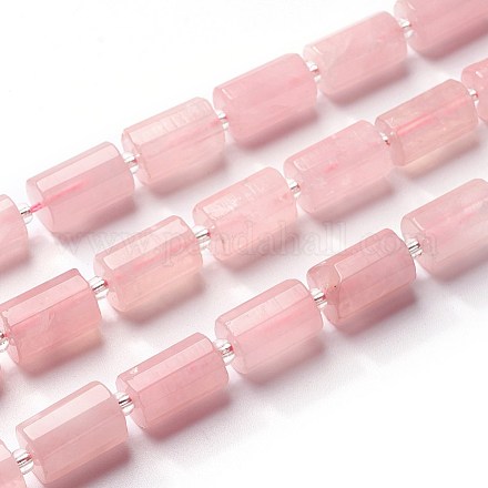 Fili di perline quarzo roso  naturale  G-J385-E06-10x16mm-1
