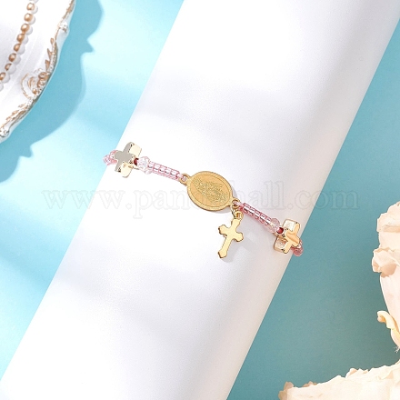 Регулируемые браслеты из нейлонового шнура с плетеными бусинами BJEW-MZ00168-05-1