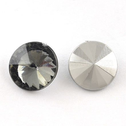 Faceted Diamond Acrylic Rhinestone Pointed Back Cabochons GACR-R013-14mm-24-1