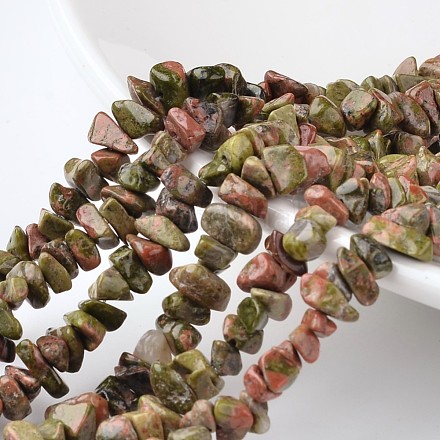 Pepitas de hebras de perlas naturales unakite G-M344-15-1
