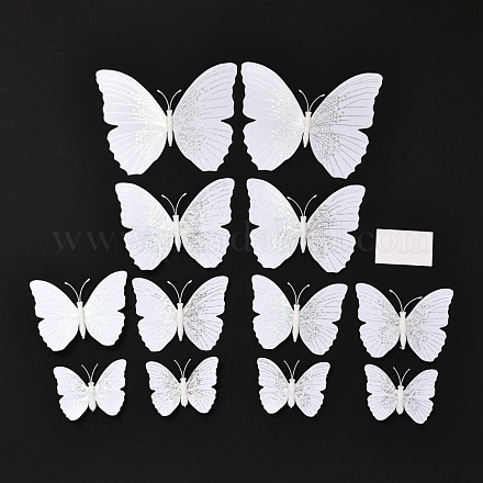 PVC-Kunststoff künstliche 3D-Schmetterlingsdekorationen DIY-I072-02G-1
