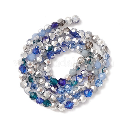 Electroplate Glass Beads Strands EGLA-YW0002-B03-1