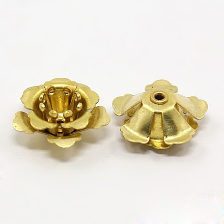 Brass Flower Bead Caps KK-K106-02C-1