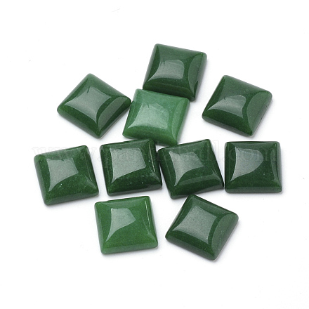 天然石ホワイトジェイドカボション  染め  正方形  濃い緑  12x12x5mm G-Q975-12x12-07-1