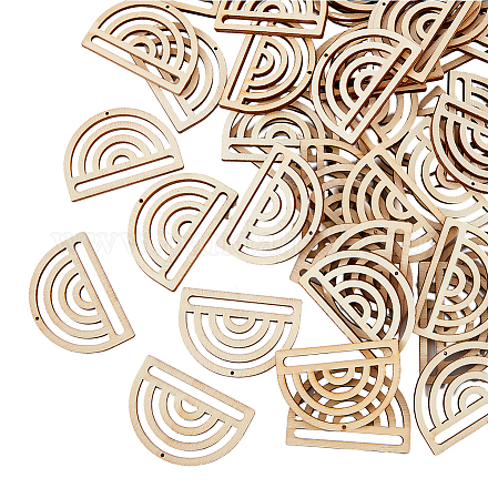 SUPERFINDINGS 100Pcs Macrame Earring Blanks Wood Earring Findings Rainbow Unfinished Earrings Pendants for Women DIY Craft Necklaces Earrings Jewelry Making WOOD-FH0002-03-1