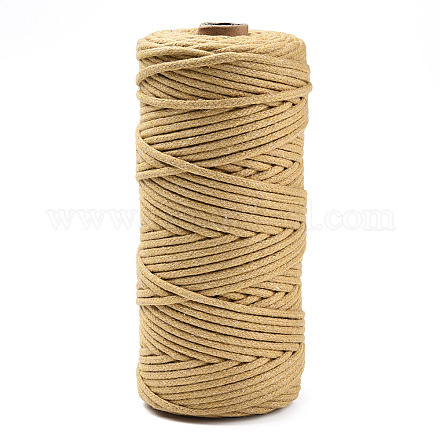 コットン糸  マクラメコード  装飾的な糸のスレッド  DIYの工芸品について  ギフトラッピングとジュエリー作り  ライトカーキ  3mm  約109.36ヤード（100m）/ロール。 OCOR-T001-02-19-1