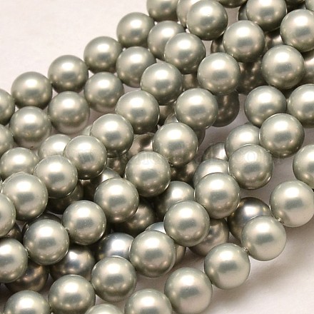 Round Shell Pearl Bead Strands BSHE-M012-8mm-04A-1