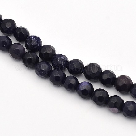 Synthetische blauen goldstone Perlen Stränge G-E302-082C-4mm-1