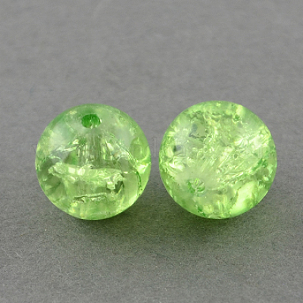 Spray Painted Crackle Glass Beads Strands CCG-Q001-14mm-11-1