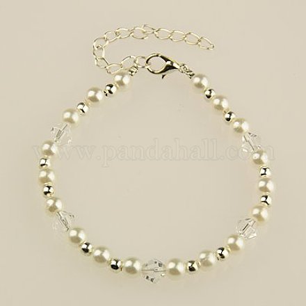 Bracciali di perle di moda acrilico imitazione X-BJEW-JB01053-01-1