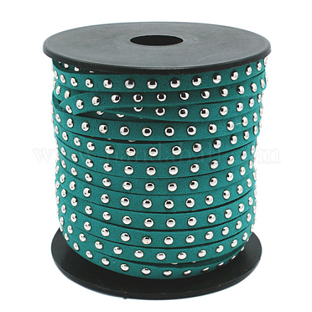 Silver Aluminum Studded Faux Suede Cord LW-D004-13-S-1