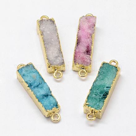Electroplated Natural & Dyed Druzy Agate Links connectors G-N0168-015-1