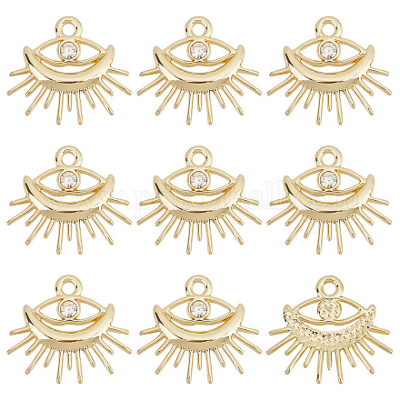 Sunnyclue 1 boîte de 30 breloques mauvais yeux œil d'Horus breloques égyptiennes spirituelles strass or métal breloques magiques pour la fabrication de bijoux breloques femmes adultes bricolage collier boucles d'oreilles bracelet artisanat FIND-SC0003-86-1