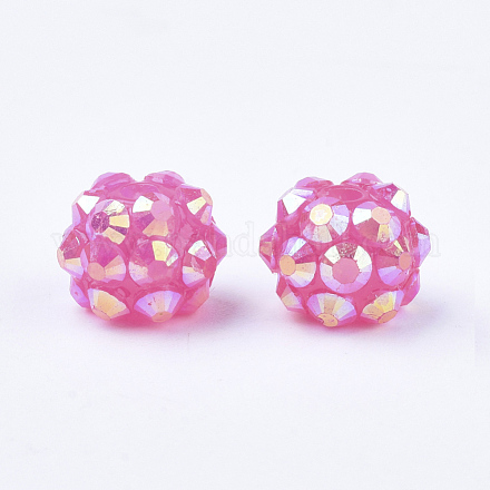 Perles de strass en résine de couleur AB RESI-S315-8x10-09-1