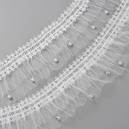 1 ярд полиэстеровых плиссированных кружевных лент OCOR-WH0090-010-1