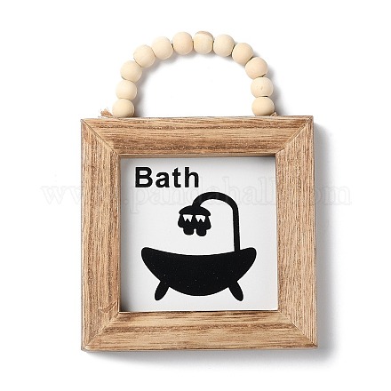 Деревянные квадратные настенные подвесные украшения&nbsp;LS-HJEW-Z004-01A-1