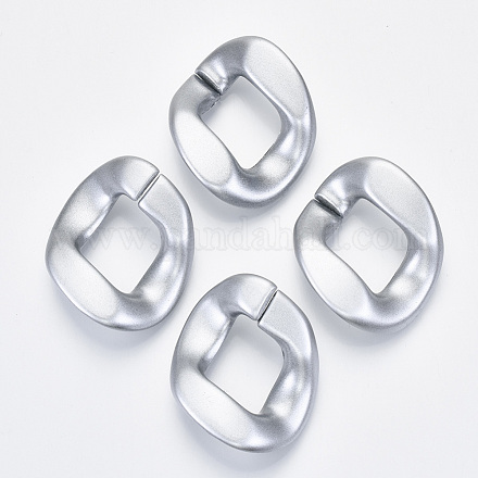 Opaque Spray Painted Acrylic Linking Rings OACR-S021-63A-B02-1