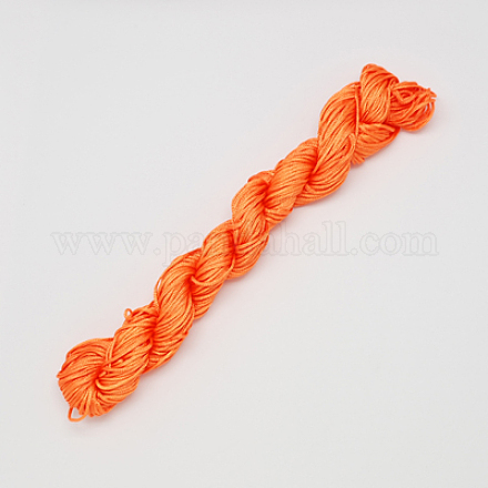 ナイロン糸  作るカスタム織りブレスレットのためのナイロン製のアクセサリーコード  レッドオレンジ  2mm  約13.12ヤード（12m）/バンドル  10のバンドル/袋  約131.23ヤード（120m）/バッグ NWIR-R002-2mm-15-1