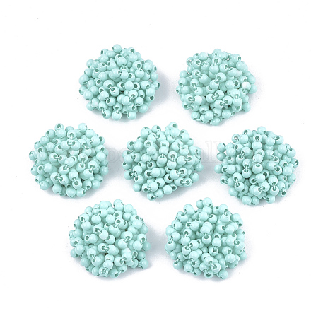 Cabochons de perles acryliques peintes par pulvérisation X-FIND-T044-28D-1