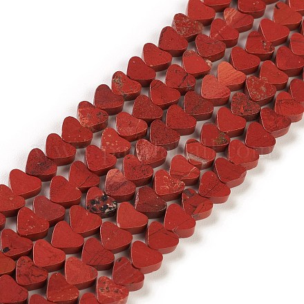 Los abalorios rojos jaspe hebras naturales G-M403-A09-1