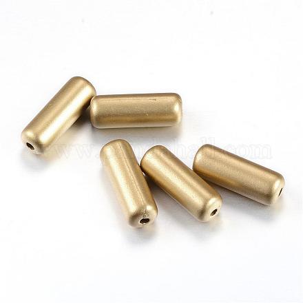 スプレープリントアクリルビーズ  チューブ  マットなスタイル  ゴールド  17x6mm  穴：2mm  約1030個/500g ACRP-S667-22-1
