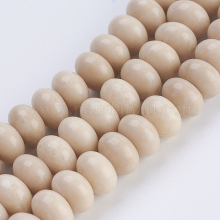 Chapelets de perles en bois pétrifié naturel G-P354-07-8x5mm-1