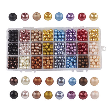 Mat cuisson boules de perles de verre peintes GLAA-JP0001-09-1