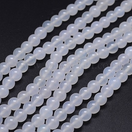 Grade A Natural Agate Round Beads Strands G-F256-01-6mm-A-1