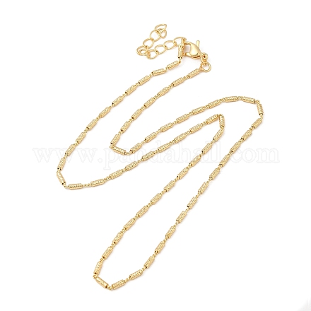 Rack Plating Brass Column Link Chain Necklace for Women NJEW-F311-05G-1