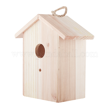 Maison suspendue tinamou en bois de cèdre AJEW-WH0017-69-1