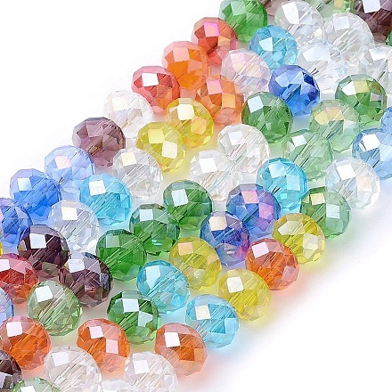 Chapelets de perles en verre électroplaqué EGLA-J047-6x4mm-46-1