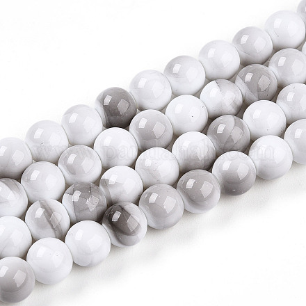 Выпечка окрашенные стеклянные бусины пряди DGLA-N013-10mm-01-1