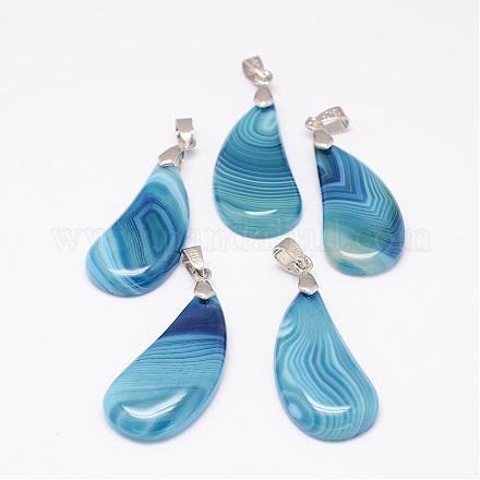 Natural Striped Agate/Banded Agate Pendants G-UK0015-11A-1