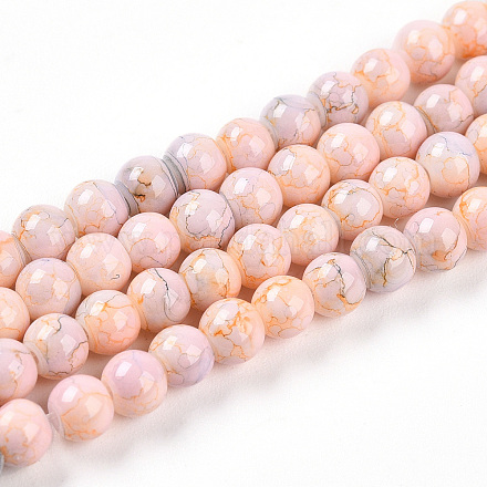 Выпечка окрашенные стеклянные бусины пряди DGLA-N003-4mm-C01-1