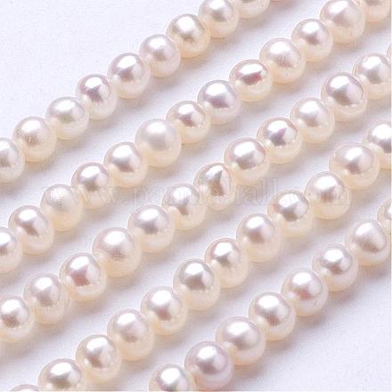 Fili di perle di perle d'acqua dolce coltivate naturali PEAR-F004-05-1