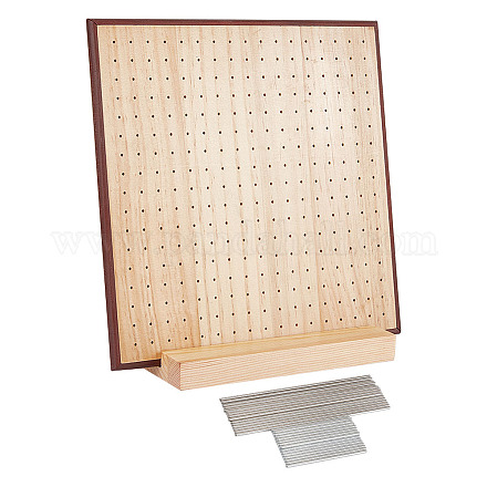 Chgcraft 1 set di tavole di blocco all'uncinetto in legno fatte a mano con griglie e base rettangolare FIND-CA0004-63-1
