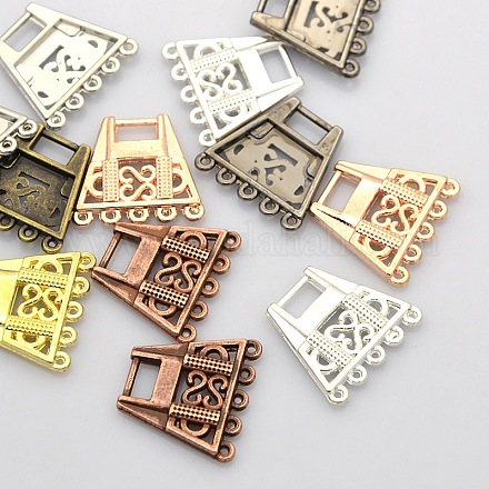 Filigree Trapezoid Plating Zinc Alloy Chandelier Components PALLOY-N0099-04-1