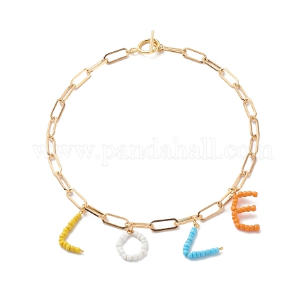 Glass Seed Beads Pendant Necklaces X1-NJEW-TA00003-1